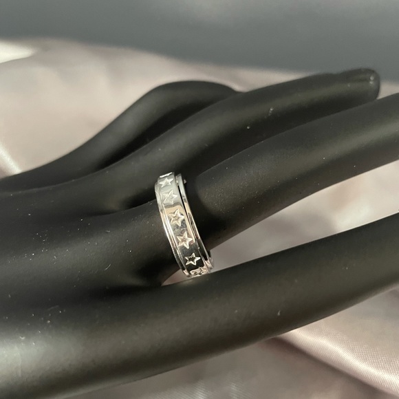 925 Silver star spinner ring - Picture 1 of 6